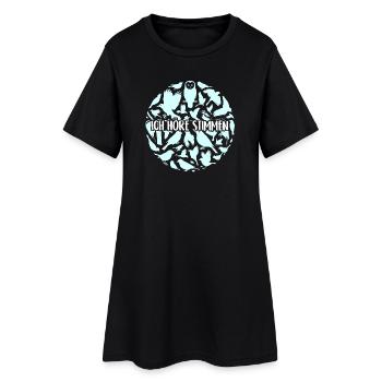 Vogelsilhouetten Vogelstimmen - Frauen T-Shirt-Kleid - Schwarz - Vorne