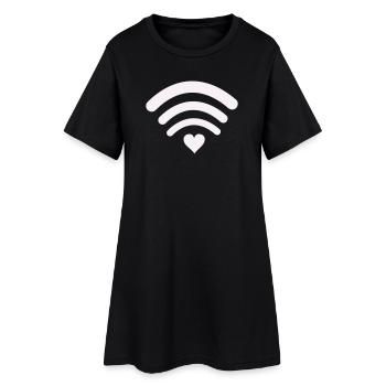 Conception Wi-Fi-Cœur-Wifi - Robe T-shirt Femme - noir - Devant