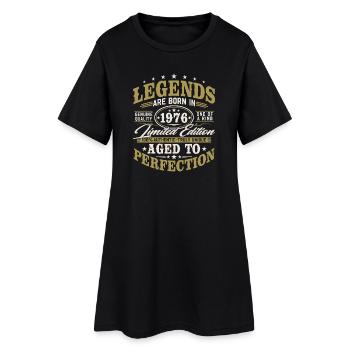 Cadeau d’anniversaire vintage vintage rétro 1976 - Robe T-shirt Femme - noir - Devant