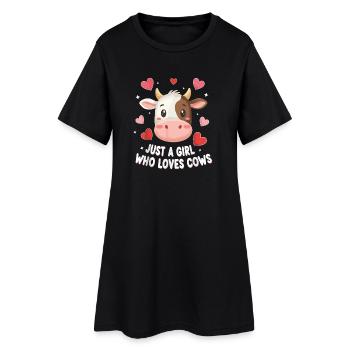 Amour des vaches : Une fille aime les vaches - Robe T-shirt Femme - noir - Devant