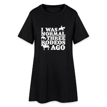 Équitation de rodéo Normal Il y a trois rodéos Cowboy - Robe T-shirt Femme - noir - Devant