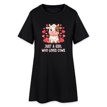 L’amour des vaches dans le cercle du cœur - Robe T-shirt Femme - noir - Devant