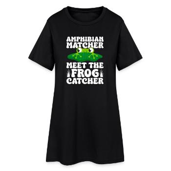 Attrapeur de grenouilles, Apparieur d’amphibiens, rencontrez la grenouille - Robe T-shirt Femme - noir - Devant