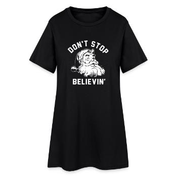 Ne cesse pas de croire Chien Barbu. - Robe T-shirt Femme - noir - Devant