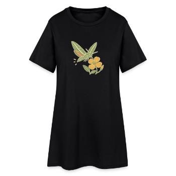 Papillon Hawkmoth & Primrose - Robe T-shirt Femme - noir - Devant
