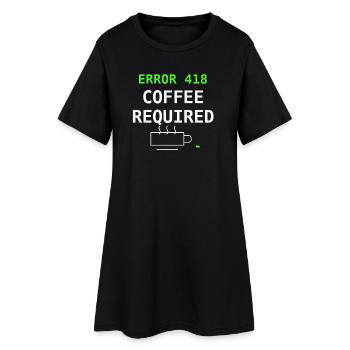 Erreur 418 Coffee Required Coffee Gift pour nerds IT - Robe T-shirt Femme - noir - Devant