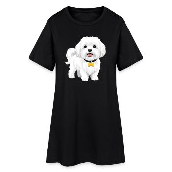 Malteser - Frauen T-Shirt-Kleid - Schwarz - Vorne