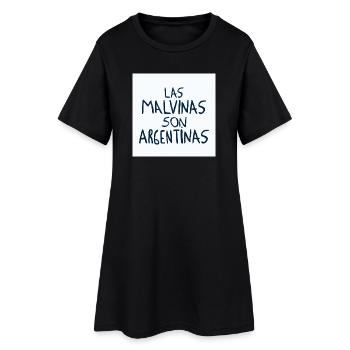 Las Malvinas son Argentinas - Frauen T-Shirt-Kleid - Schwarz - Vorne