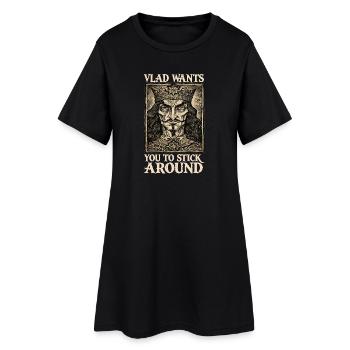 Portrait gothique de Vlad King - Robe T-shirt Femme - noir - Devant