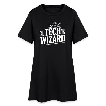Tech Wizard - Frauen T-Shirt-Kleid - Schwarz - Vorne