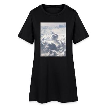 Nuages rêvant au-dessus du ciel - Robe T-shirt Femme - noir - Devant