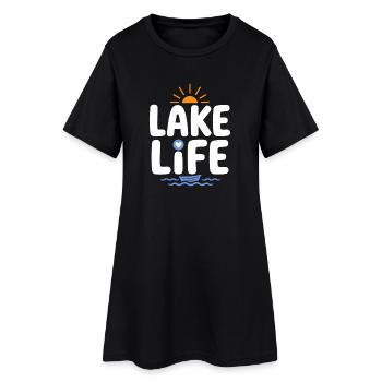 Lake Life Sunrise Badge - Women’s T-Shirt Dress - black - Front