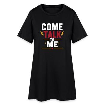 Viens me parler en gras - Robe T-shirt Femme - noir - Devant