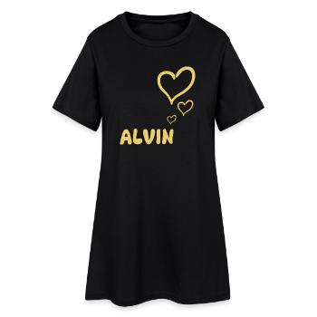 Alvin as a name - Women’s T-Shirt Dress - black - Front