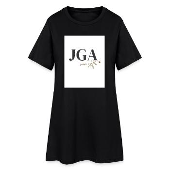Schwarz_Gold_Minimalistisch_Modern_Junggesellen - Frauen T-Shirt-Kleid - Schwarz - Vorne
