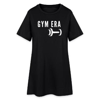 Gym Era Dumbbell Weightlifting Fitness Motivation - Women’s T-Shirt Dress - black - Front