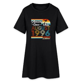 Cadeau d’anniversaire rétro vintage d’août 1996 - Robe T-shirt Femme - noir - Devant