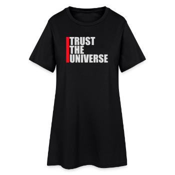 Trust The Universe Spirituell Universum Zitat Logo - Frauen T-Shirt-Kleid - Schwarz - Vorne