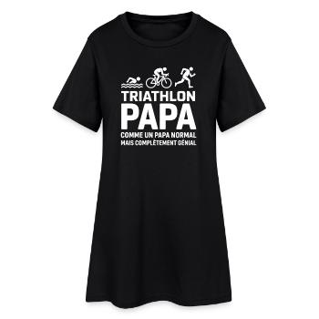 Humour Papa Triathlète - Cadeau Idéal  - Robe T-shirt Femme - noir - Devant