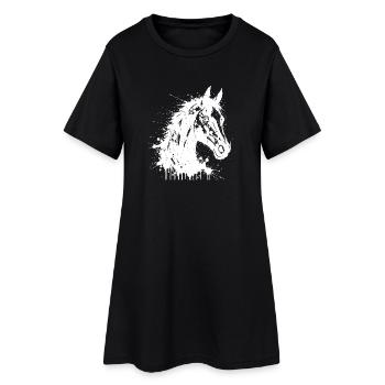 Cheval éclaboussé abstrait - Robe T-shirt Femme - noir - Devant