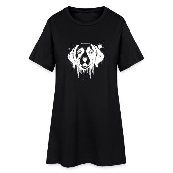 Beagle Dog Splashed in White Dripping - Women’s T-Shirt Dress - black - Front