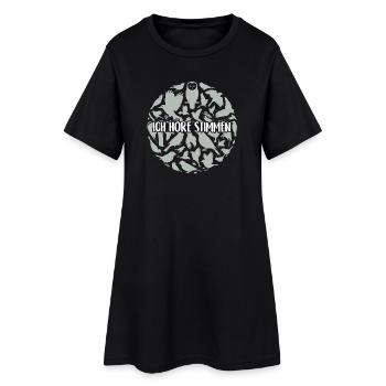 Ich höre Stimmen - Frauen T-Shirt-Kleid - Schwarz - Vorne