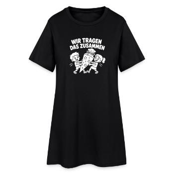 Wir tragen das zusammen – Schultüte Comic - Frauen T-Shirt-Kleid - Schwarz - Vorne