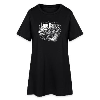 Line Dance Alles Ist Gut - Frauen T-Shirt-Kleid - Schwarz - Vorne