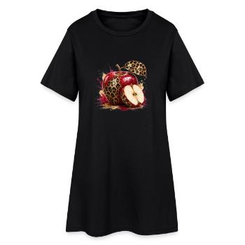 Leopard Glam Apple - Women’s T-Shirt Dress - black - Front