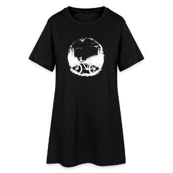 Mountain Biker Illustration - Women’s T-Shirt Dress - black - Front