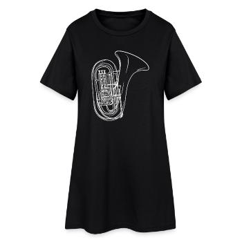 Tuba Drawing - Women’s T-Shirt Dress - black - Front