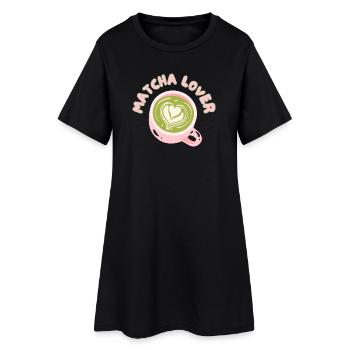 Matcha Lover Cup Heart Latte - Robe T-shirt Femme - noir - Devant