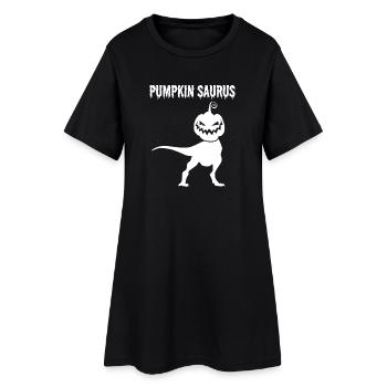 Funny Halloween Pumpkin Saurus Funny Pumpkin Dinos - Frauen T-Shirt-Kleid - Schwarz - Vorne