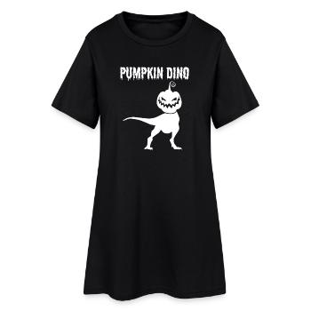 Funny Halloween Pumpkin Dino Funny Pumpkin Dinosau - Frauen T-Shirt-Kleid - Schwarz - Vorne