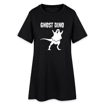 Funny Halloween Ghost Dino Funny Ghost Dinosaur - Frauen T-Shirt-Kleid - Schwarz - Vorne