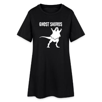 Funny Halloween Ghost Saurus Funny Ghost Dino - Women’s T-Shirt Dress - black - Front