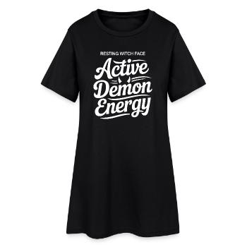 Typographie active de l’énergie démoniaque - Robe T-shirt Femme - noir - Devant