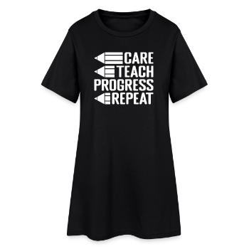 Garde des enseignants de maternelle Enseigne à la garderie répétée - Robe T-shirt Femme - noir - Devant