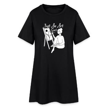 Peintre d’art drôle, juste une fille d’artiste pour dessiner cadeau - Robe T-shirt Femme - noir - Devant
