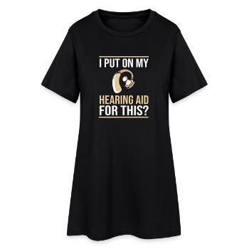 Taub Taubheit Deaf Gebärdensprache - Frauen T-Shirt-Kleid - Schwarz - Vorne