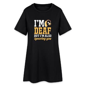 Taub Taubheit Deaf Gebärdensprache - Frauen T-Shirt-Kleid - Schwarz - Vorne