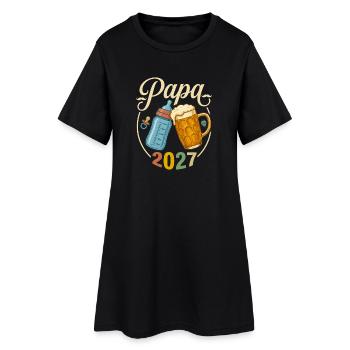 Daddy-to-be 2027 - Retro Beer and Bottle Gift - Women’s T-Shirt Dress - black - Front