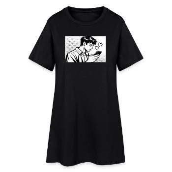 Homme amoureux - Robe T-shirt Femme - noir - Devant