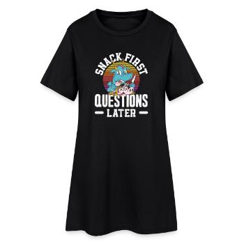 J’ai besoin de snacks, d’humour animalier drôle - Robe T-shirt Femme - noir - Devant