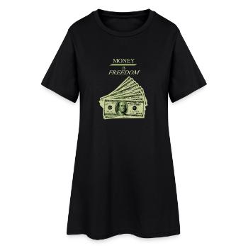 Money Is Freedom Wealth Mindset Dollar Design - Women’s T-Shirt Dress - black - Front