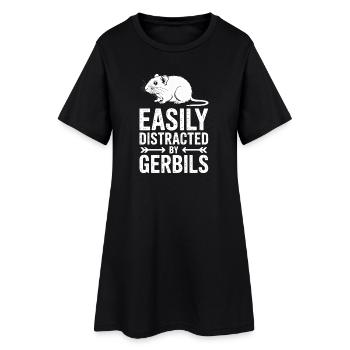 Mongolian racing rat sayings gerbil gift - Women’s T-Shirt Dress - black - Front