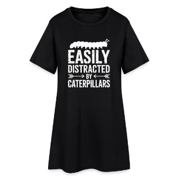 Raupen Sprüche Raupe Lustiges Raupen Geschenk - Frauen T-Shirt-Kleid - Schwarz - Vorne