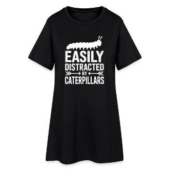 Raupen Sprüche Raupe Lustiges Raupen Geschenk - Frauen T-Shirt-Kleid - Schwarz - Vorne