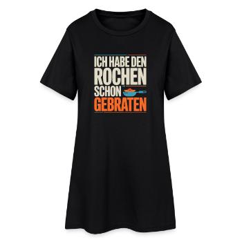 Rochen Schon Gebraten Stachelrochen Manta Rochen - Frauen T-Shirt-Kleid - Schwarz - Vorne
