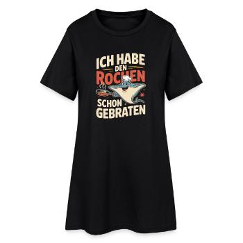 Rochen Schon Gebraten Stachelrochen Manta Rochen - Frauen T-Shirt-Kleid - Schwarz - Vorne